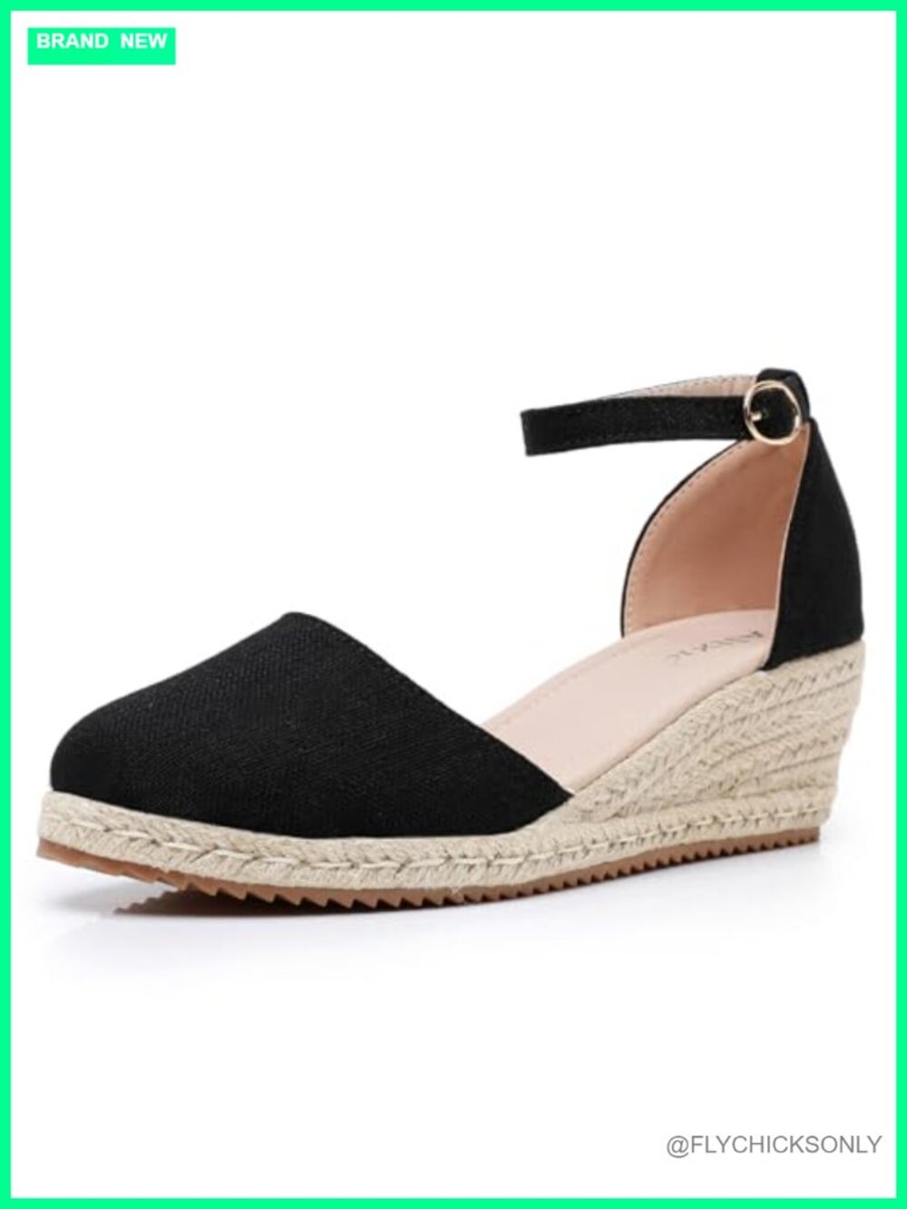 Closed Toe Canvas Espadrille Wedge Sandals Ankle Strap Slingback Buckle
